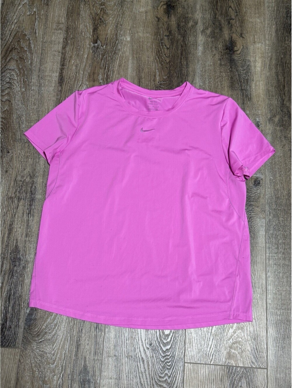Nike One Classic Women's Dri-FIT Shirt Pink Short Sleeve Top Gym Athletic M